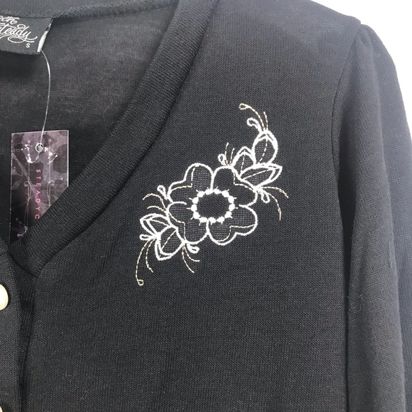 RockSteady Black Audrey Cardigan NWT Rockabilly - Picture 2 of 6